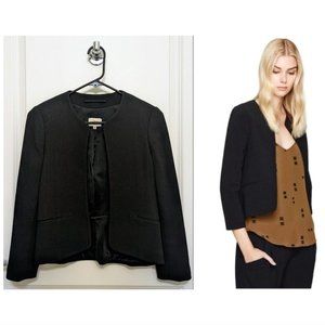 Aritzia Wilfred Japanese Crepe Equis Cropped Open Front Blazer